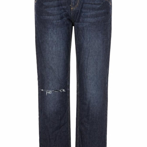 Topshop Womens Blue Cotton Straight Jeans Size 30 in Regular Zip