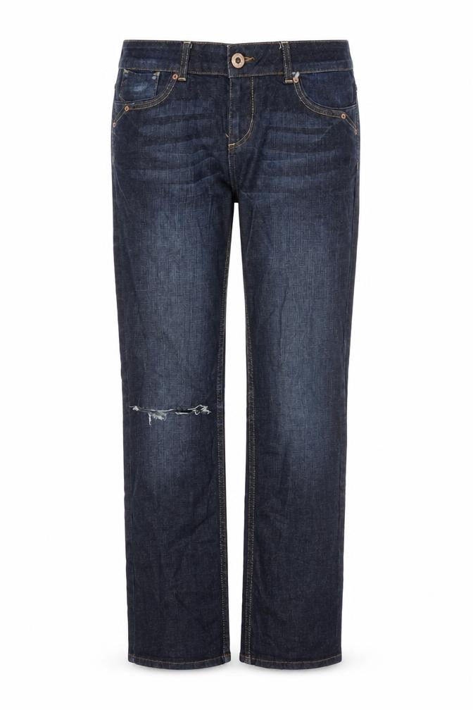 Topshop Womens Blue Cotton Straight Jeans Size 30 in Regular Zip