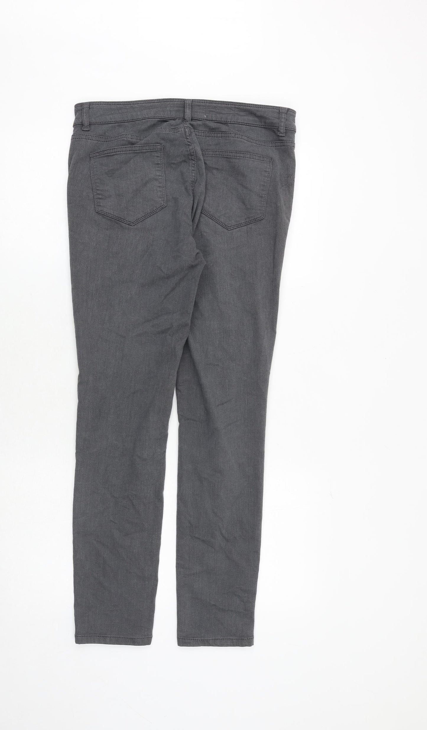 Fat Face Womens Grey Cotton Jegging Jeans Size 12 Regular Zip