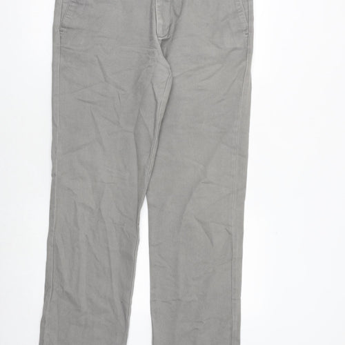 DOCKERS Mens Grey Cotton Trousers Size 34 in Regular Zip