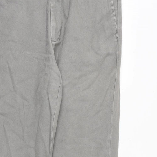 DOCKERS Mens Grey Cotton Trousers Size 34 in Regular Zip