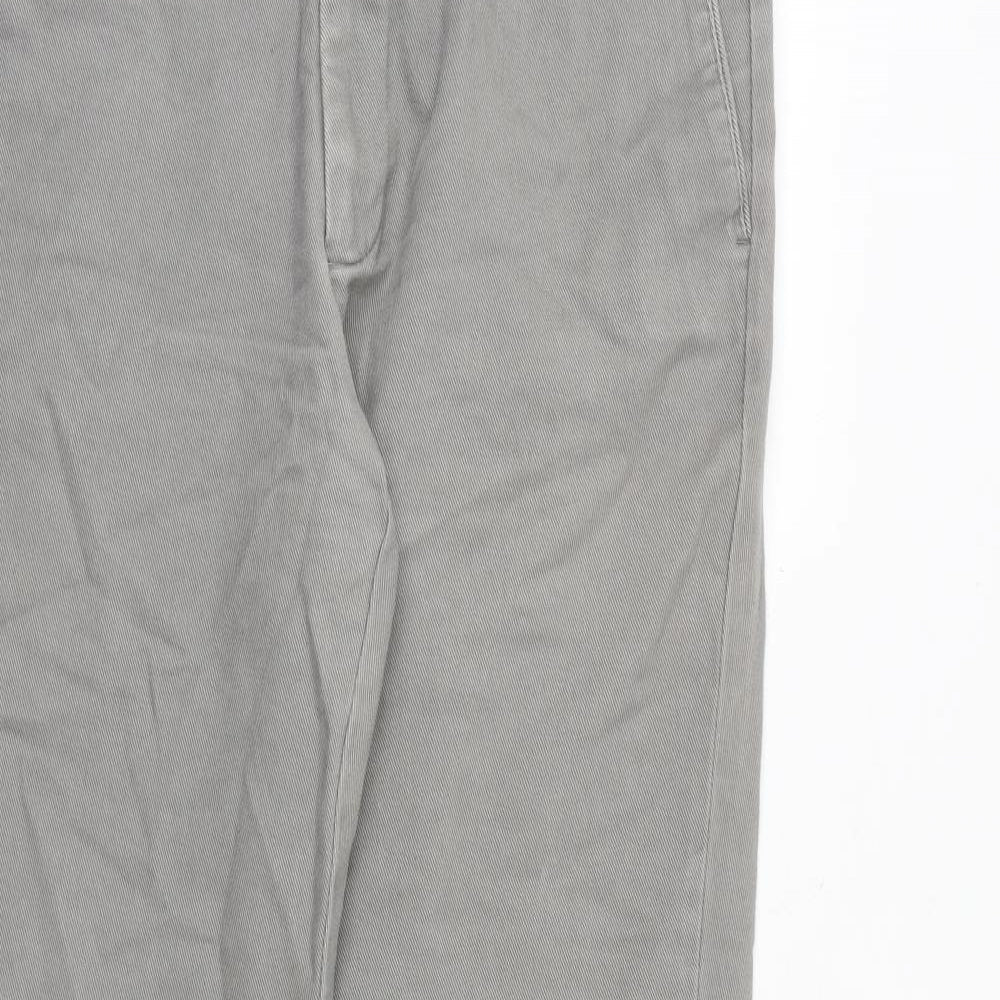 DOCKERS Mens Grey Cotton Trousers Size 34 in Regular Zip