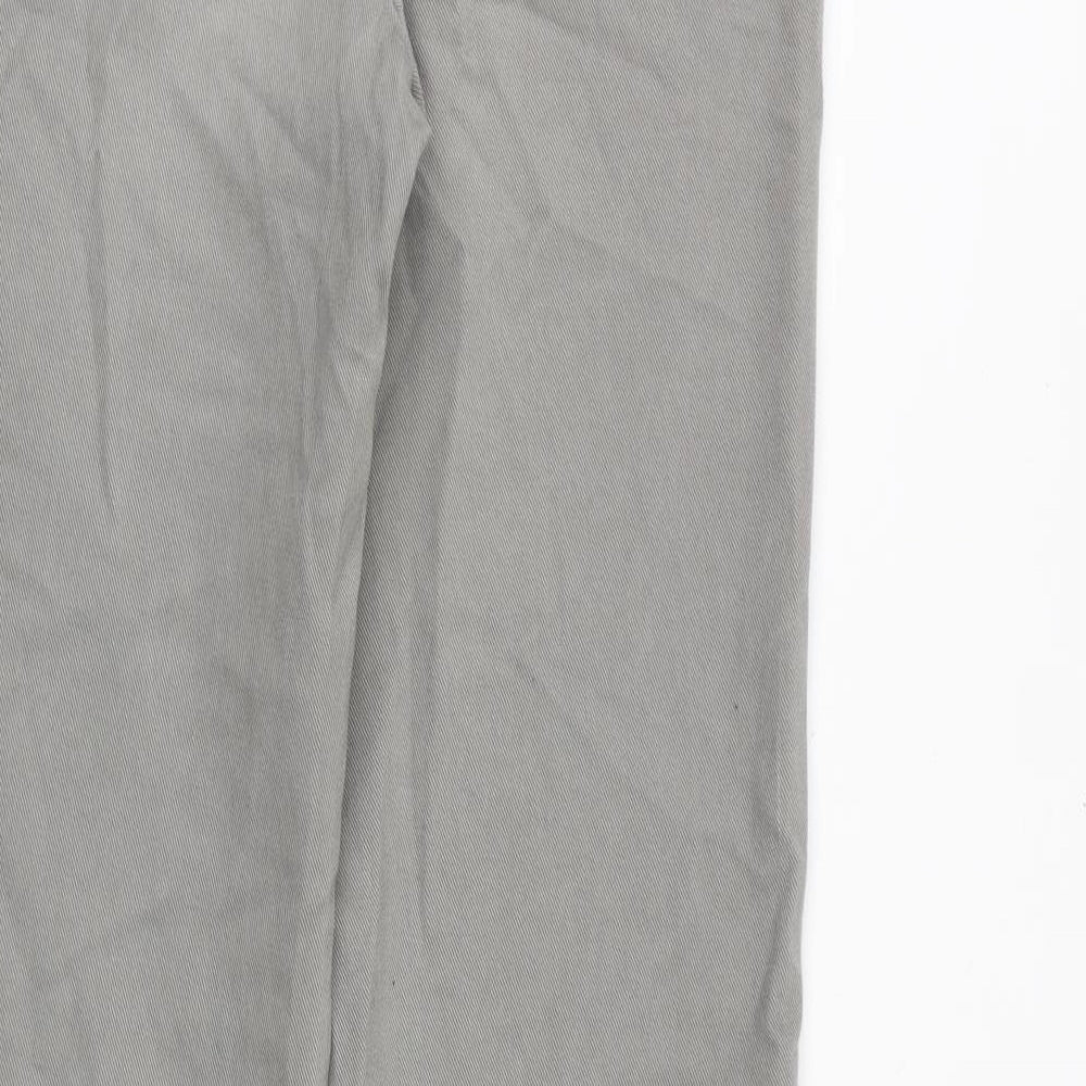 DOCKERS Mens Grey Cotton Trousers Size 34 in Regular Zip