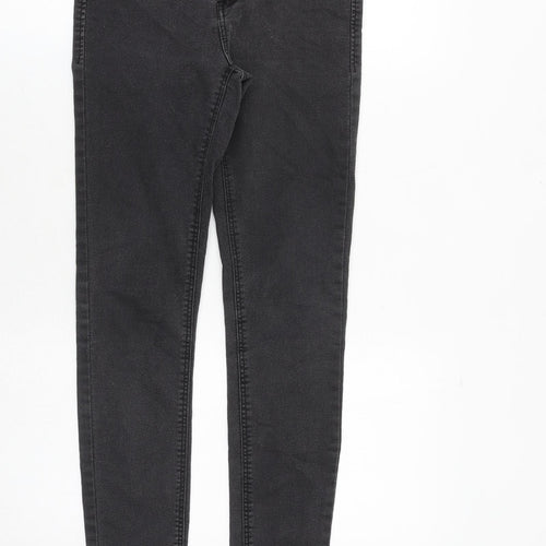 Zara Womens Grey Cotton Skinny Jeans Size 26 in Regular Zip