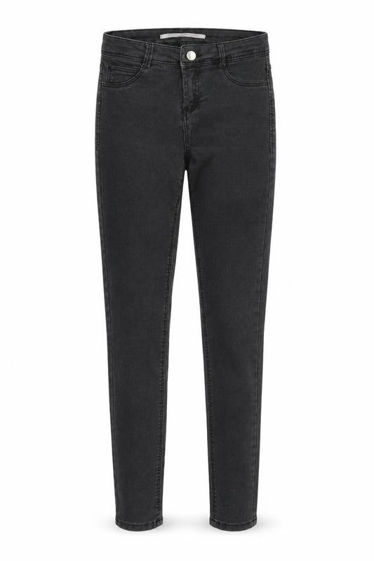 Front view of Zara women’s grey cotton skinny jeans, size UK 26, in regular zip