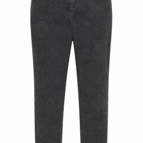 H&M Womens Grey Geometric Cotton Skinny Jeans Size 10 Regular Zip