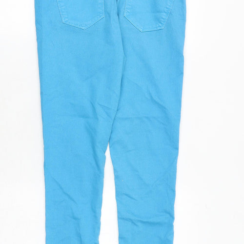 Topshop Womens Blue Cotton Skinny Jeans Size 28 in Slim Zip