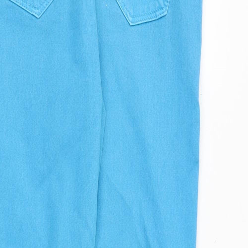 Topshop Womens Blue Cotton Skinny Jeans Size 28 in Slim Zip