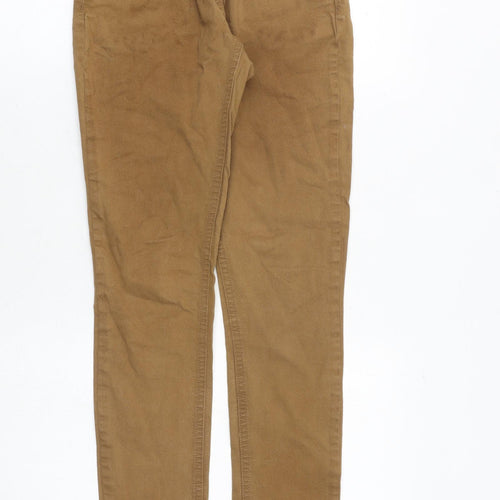 Miss Selfridge Womens Brown Cotton Skinny Jeans Size 10 Regular Zip