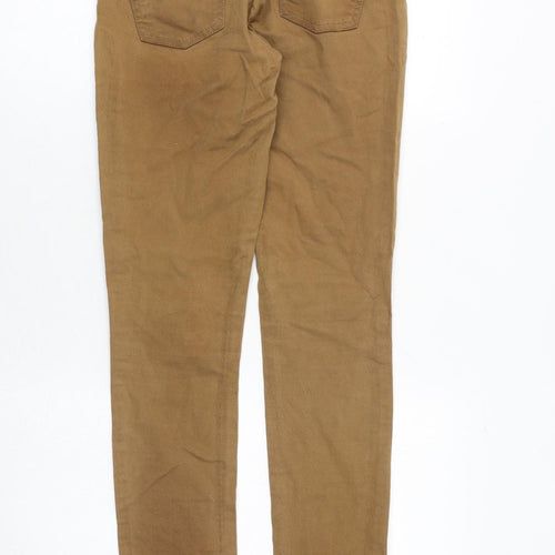 Miss Selfridge Womens Brown Cotton Skinny Jeans Size 10 Regular Zip