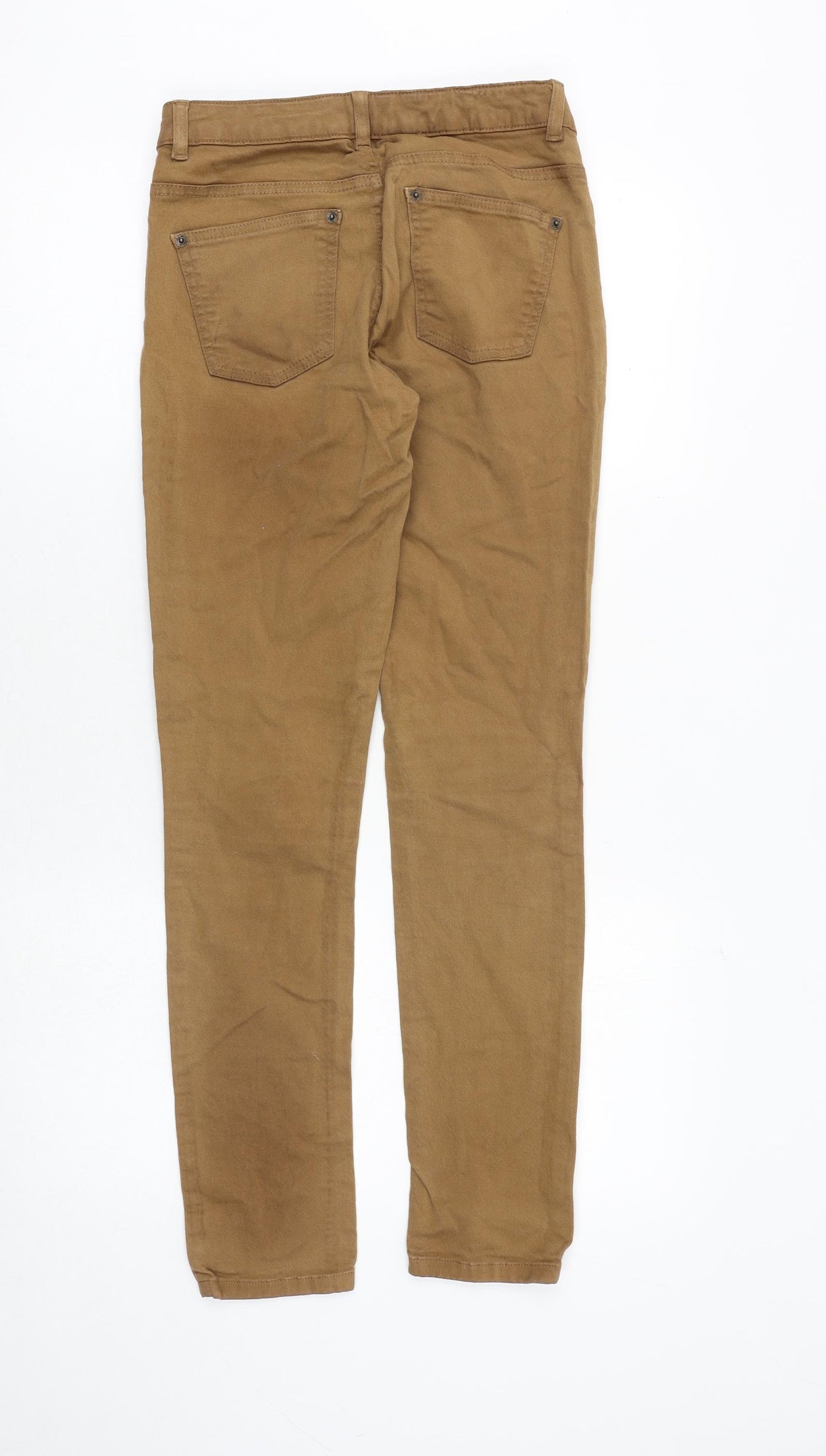Miss Selfridge Womens Brown Cotton Skinny Jeans Size 10 Regular Zip