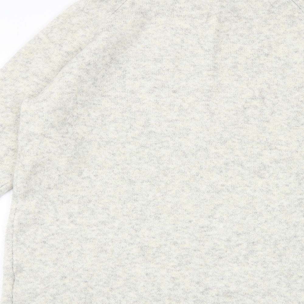 Mint Velvet Womens Beige Mock Neck Acrylic Pullover Jumper Size 12