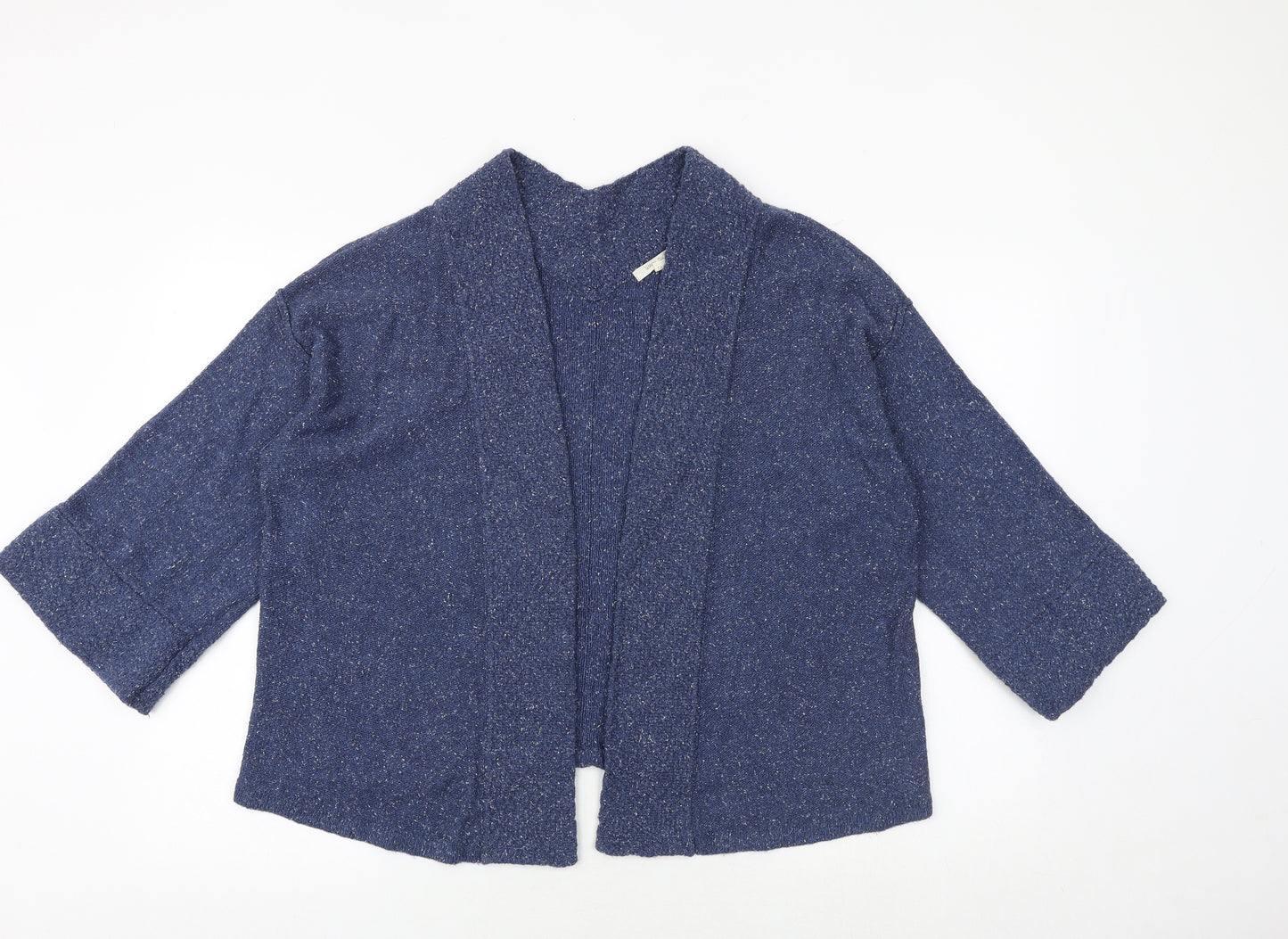 White Stuff Womens Blue V-Neck Cotton Cardigan Jumper Size 14