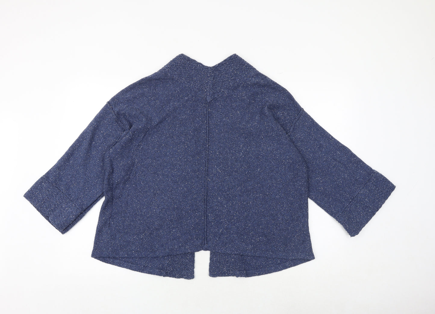 White Stuff Womens Blue V-Neck Cotton Cardigan Jumper Size 14