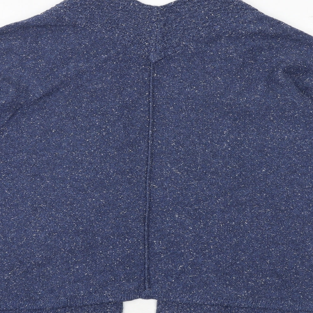 White Stuff Womens Blue V-Neck Cotton Cardigan Jumper Size 14