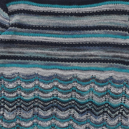 Per Una Womens Multicoloured Round Neck Striped Cotton Pullover Jumper Size M