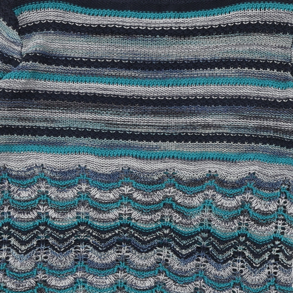 Per Una Womens Multicoloured Round Neck Striped Cotton Pullover Jumper Size M