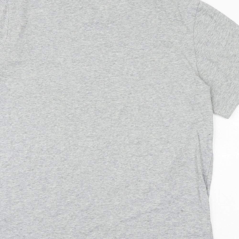 Nike Womens Grey Cotton Basic T-Shirt Size L Round Neck