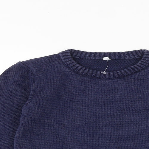 Marks and Spencer Boys Blue Round Neck 100% Cotton Pullover Jumper Size 3-4 Years Pullover - Bears