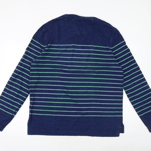 Fat Face Mens Blue Striped Cotton Pullover Sweatshirt Size XL