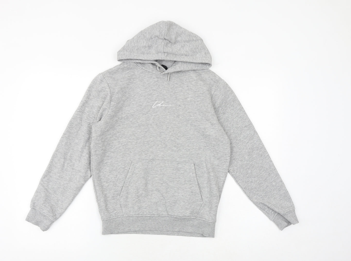 New Look Girls Grey Cotton Pullover Hoodie Size 10-11 Years Pullover