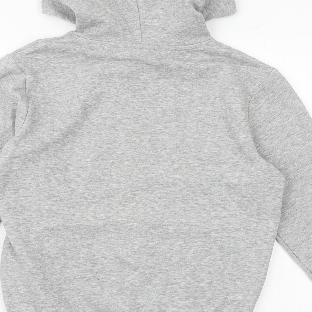 New Look Girls Grey Cotton Pullover Hoodie Size 10-11 Years Pullover