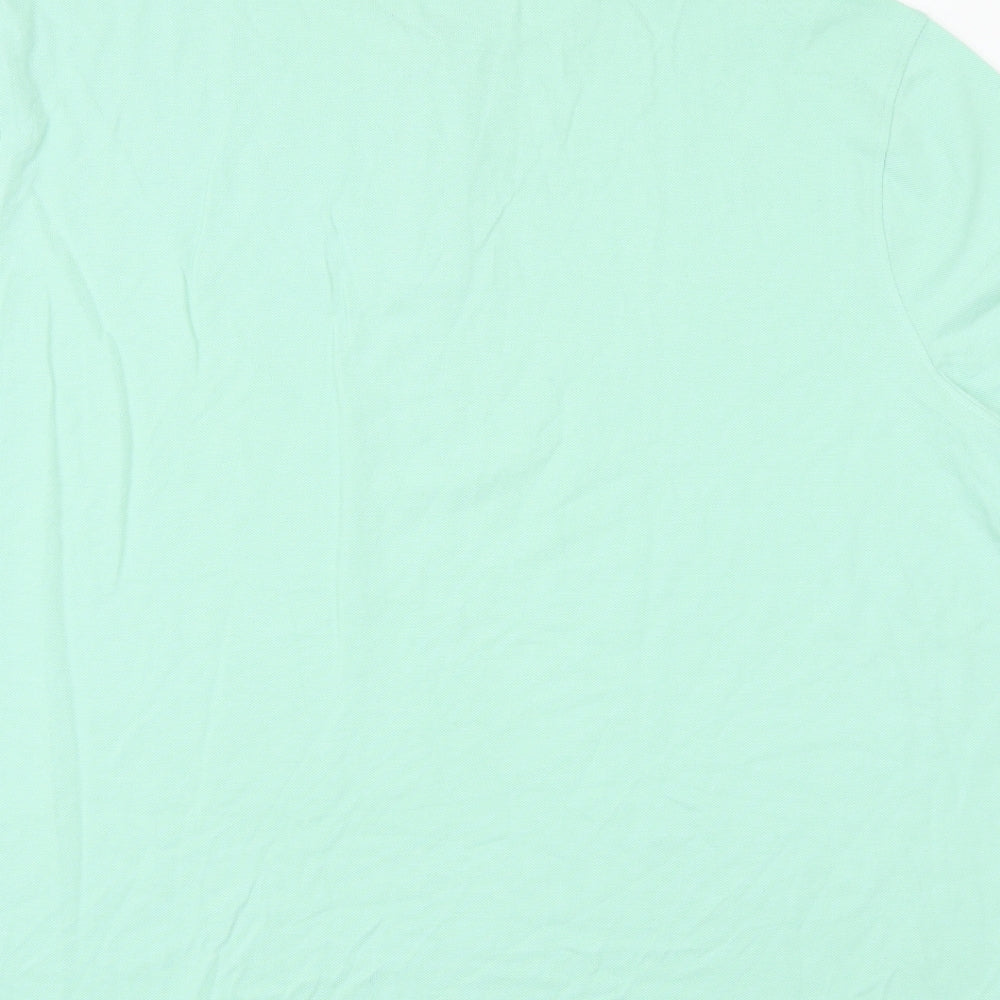 Marks and Spencer Mens Green 100% Cotton Polo Size 3XL Collared Button