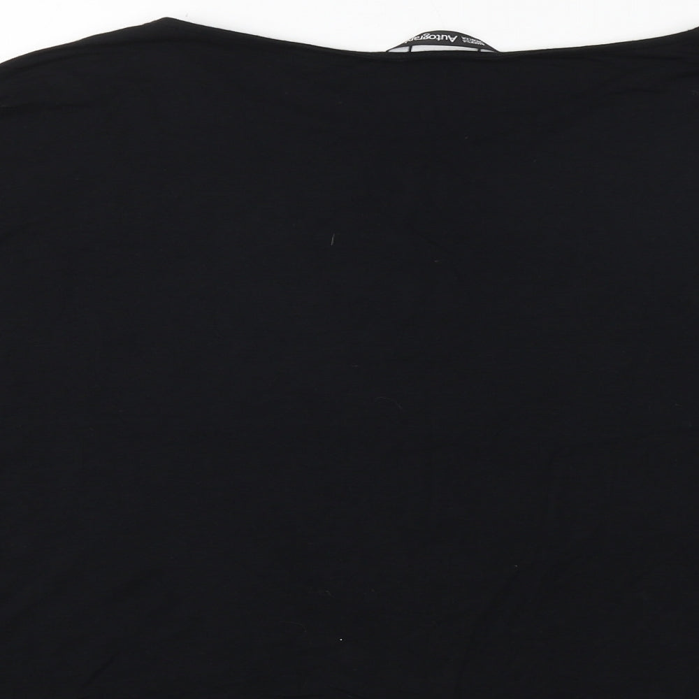 Marks and Spencer Womens Black Viscose Basic T-Shirt Size 16 Boat Neck