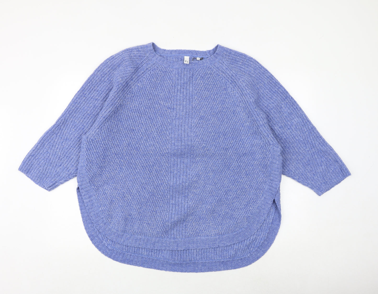 And/Or Womens Blue Round Neck Acrylic Pullover Jumper Size L