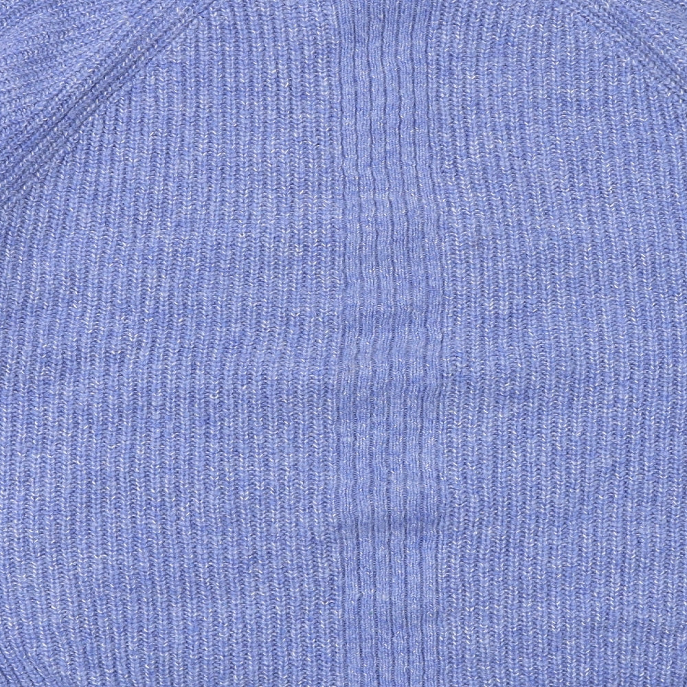 And/Or Womens Blue Round Neck Acrylic Pullover Jumper Size L