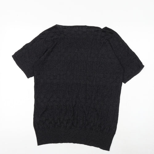 Klass Womens Black Polyamide Basic T-Shirt Size L Round Neck