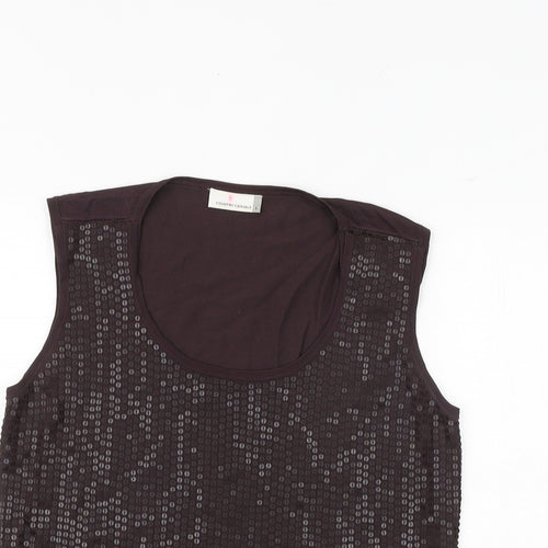 Country Casuals Womens Brown Viscose Basic Tank Size L Round Neck