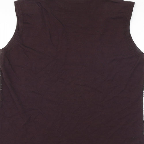 Country Casuals Womens Brown Viscose Basic Tank Size L Round Neck