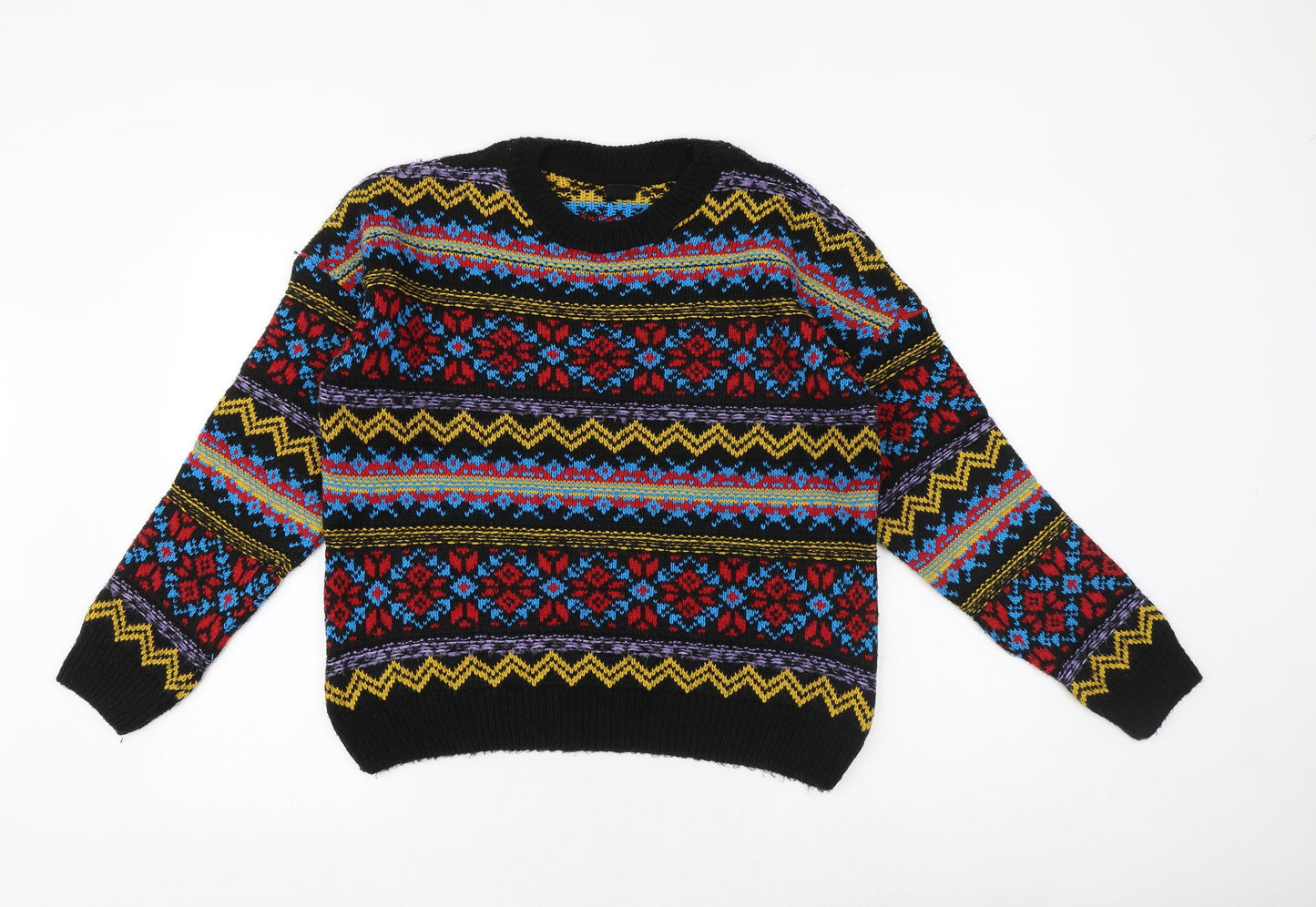 Urban Outfitters Womens Multicoloured Round Neck Fair Isle Acrylic Pullover Jumper Size S
