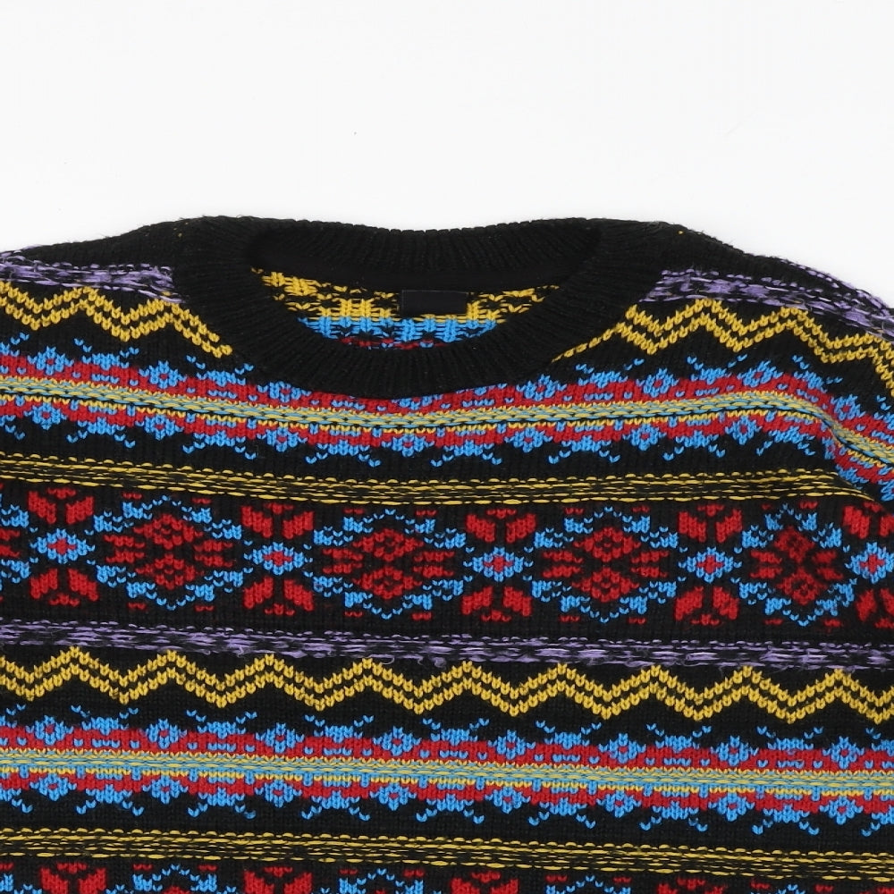 Urban Outfitters Womens Multicoloured Round Neck Fair Isle Acrylic Pullover Jumper Size S