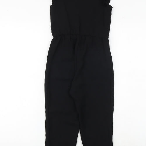 H&M Girls Black Polyester Jumpsuit One-Piece Size 5-6 Years Snap