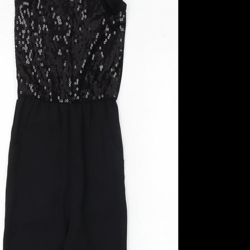H&M Girls Black Polyester Jumpsuit One-Piece Size 5-6 Years Snap