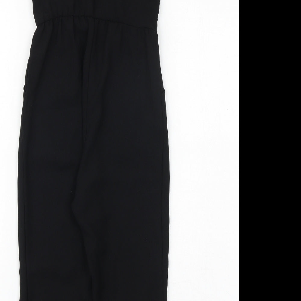H&M Girls Black Polyester Jumpsuit One-Piece Size 5-6 Years Snap