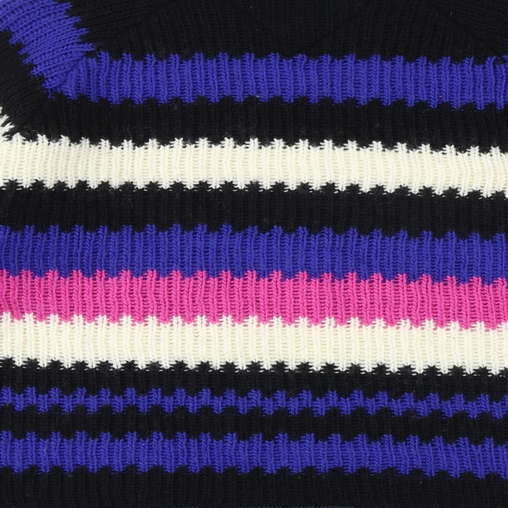 Tommy Hilfiger Womens Multicoloured Round Neck Striped Acrylic Pullover Jumper Size L