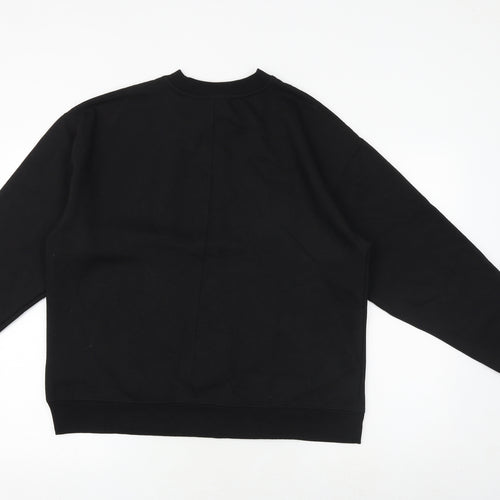 Topshop Womens Black Polyester Pullover Sweatshirt Size S Pullover