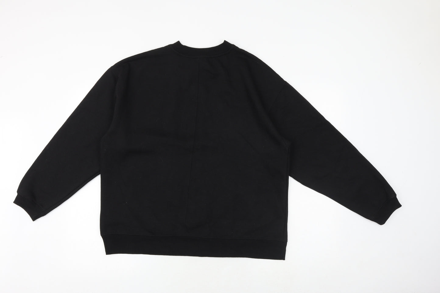 Topshop Womens Black Polyester Pullover Sweatshirt Size S Pullover