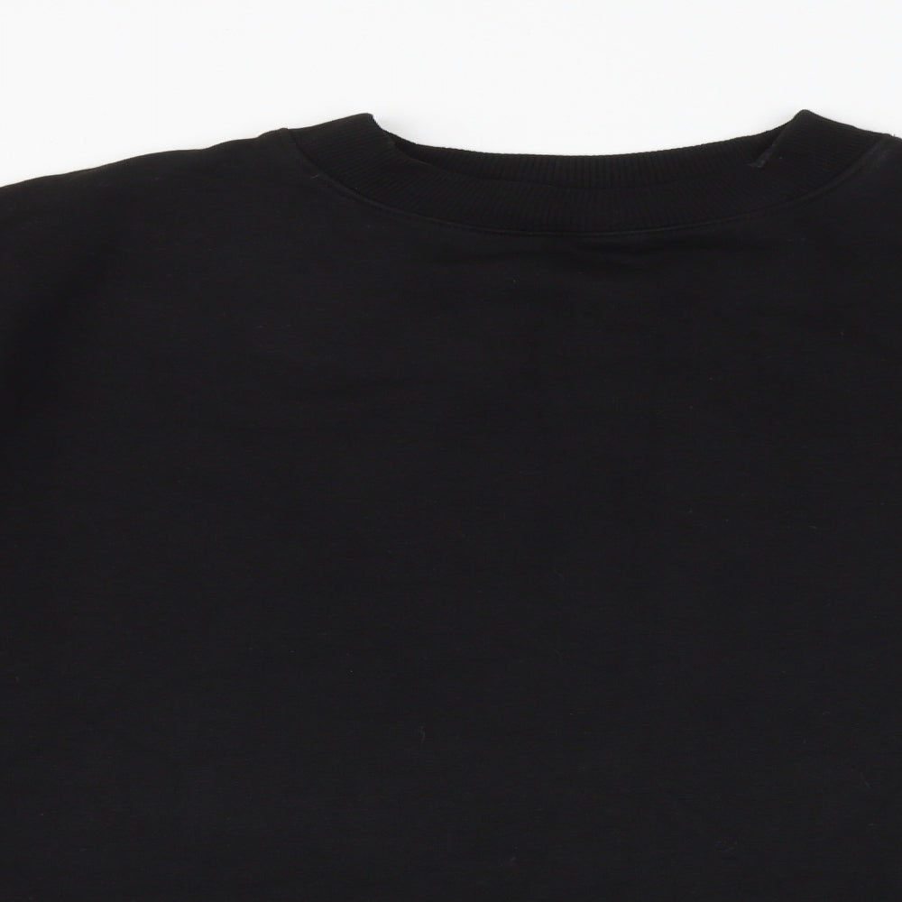 Topshop Womens Black Polyester Pullover Sweatshirt Size S Pullover