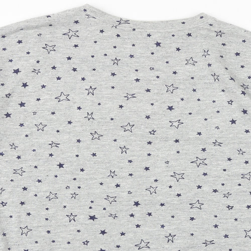 John Lewis Womens Grey Geometric Cotton Pullover Sweatshirt Size 10 Pullover - Star Pattern