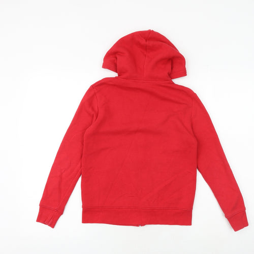 H&M Boys Red Cotton Full Zip Hoodie Size 9-10 Years Zip