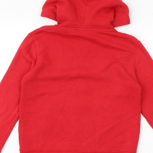 H&M Boys Red Cotton Full Zip Hoodie Size 9-10 Years Zip