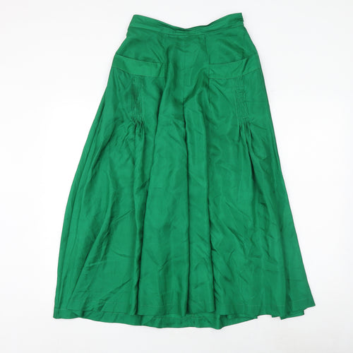 NEXT Womens Green Polyester Swing Skirt Size 12 Zip