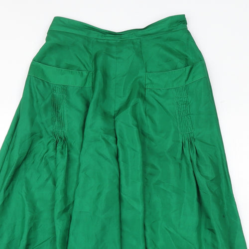 NEXT Womens Green Polyester Swing Skirt Size 12 Zip