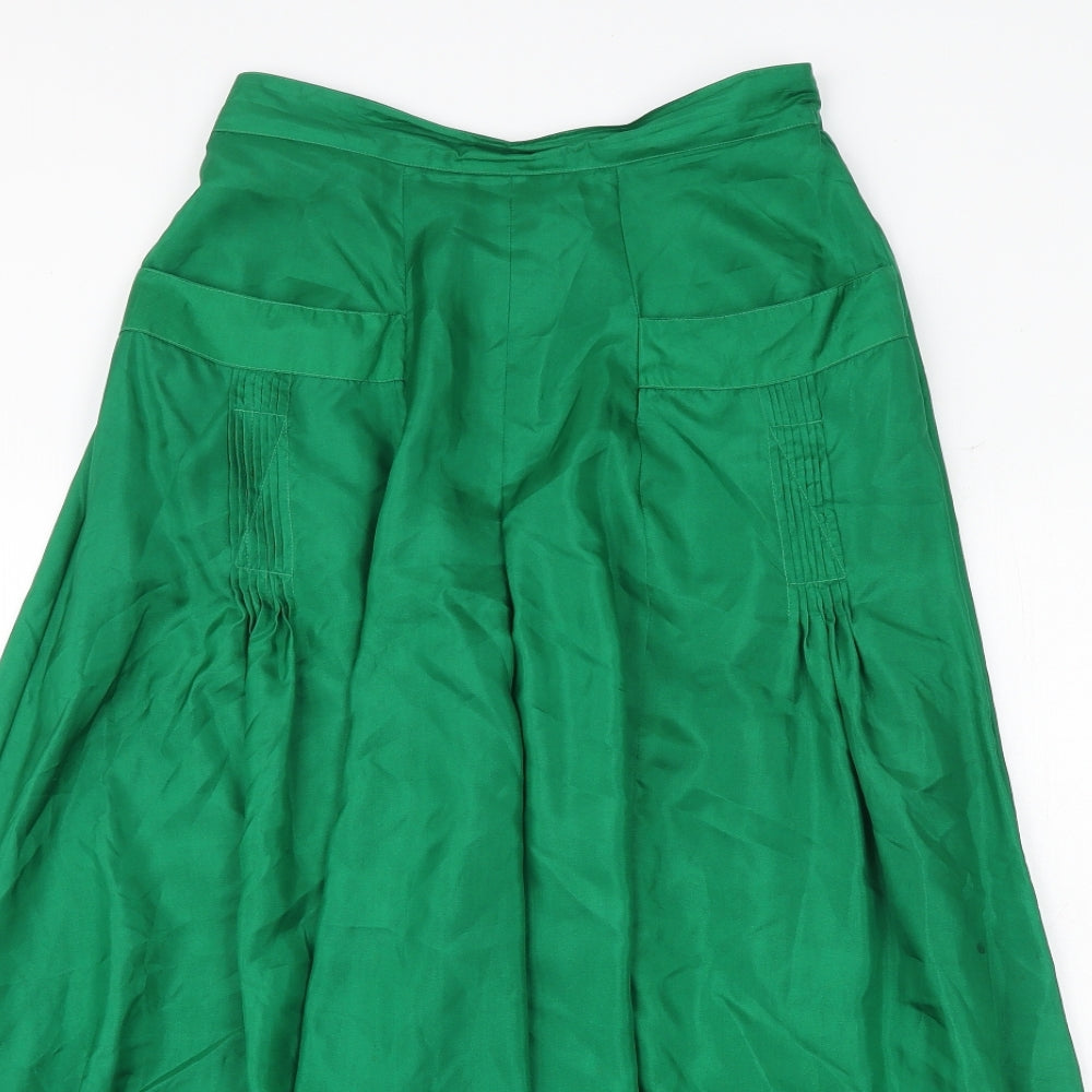NEXT Womens Green Polyester Swing Skirt Size 12 Zip