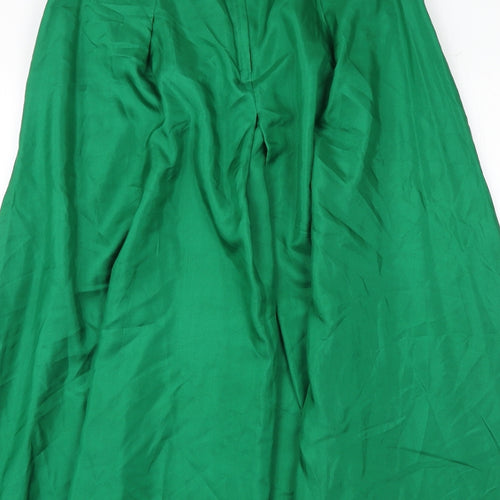 NEXT Womens Green Polyester Swing Skirt Size 12 Zip