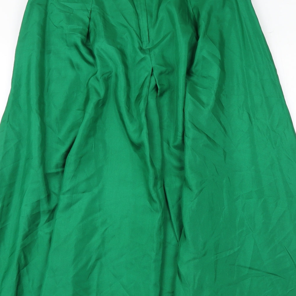NEXT Womens Green Polyester Swing Skirt Size 12 Zip